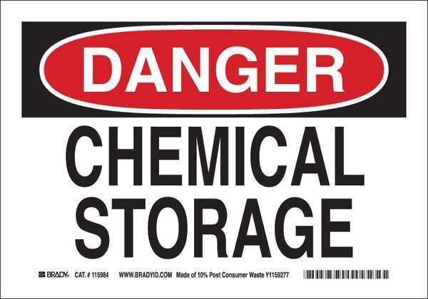 Danger Sign, 10 in H, 14 in W, Rectangle, English, 118205, BRADY, Mfr# 118205
