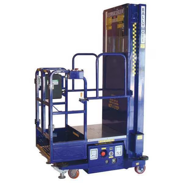 Personnel Lift, Push-Around Drive, 650 lb Load Capacity, 7 ft 6 in Max. Work Height, Ballymore, Mfr#: PS-15S