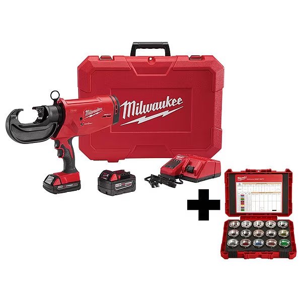 M 18, Crimper and Die Kit, 18 V, 2 Batteries/1 Charger, Milwaukee Tool, Mfr#: 2779-22, 49-16-KITC