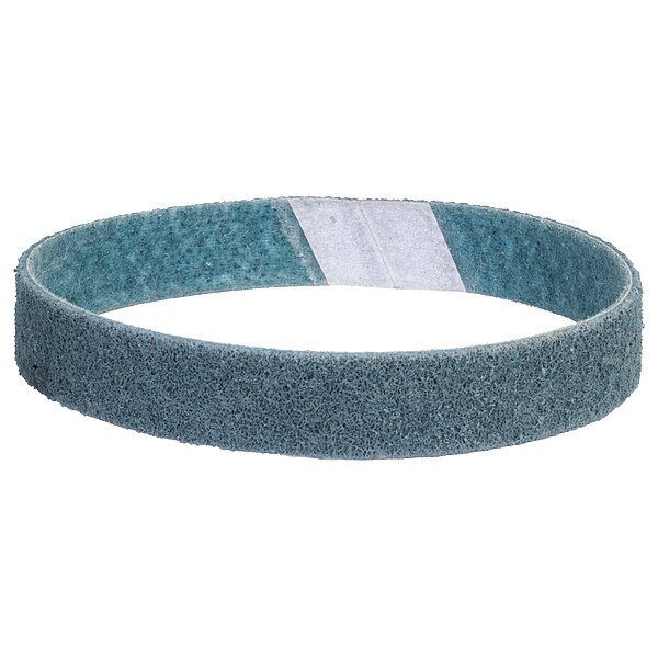 Sanding Belt, 1 in W, 21 in L, Non-Woven, Aluminum Oxide, 360 Grit, Very Fine, Rapid Prep, Blue, NORTON ABRASIVES, Mfr# 66623333519