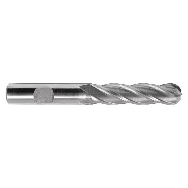 End Mill, Hss, GP, Ball, 1/4