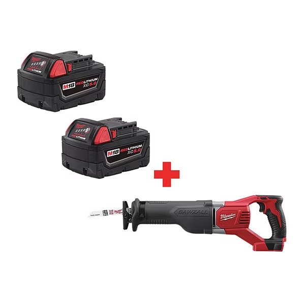 Cordless Reciprocating Saw, w/Battery, Milwaukee Tool, Mfr#: 48-11-1852, 2621-20