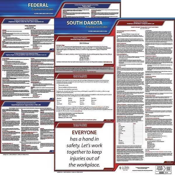 Labor Law Poster Kit, SD, English, 19 In. W, Jj Keller, Mfr#: 100-SD-K