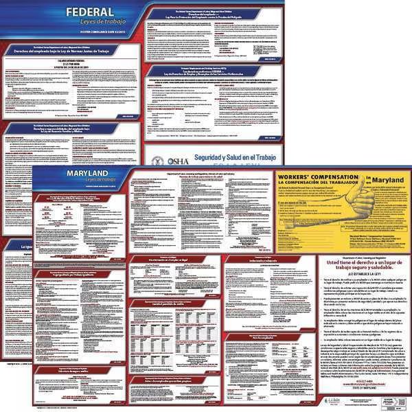 Labor Law Poster, Fed/STA, MD, SP, 20inH, 1yr, Jj Keller, Mfr#: 200-MD-1