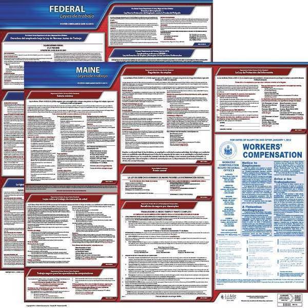 Labor Law Poster, Fed/STA, ME, SP, 20inH, 1yr, Jj Keller, Mfr#: 200-ME-1