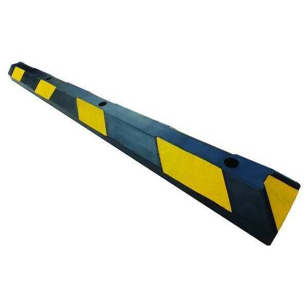 Parking Curb, Rubber, 4 in H, 4 ft L, 6 in W, Black/Yellow, EnjoyTool select, Mfr# 29NH41