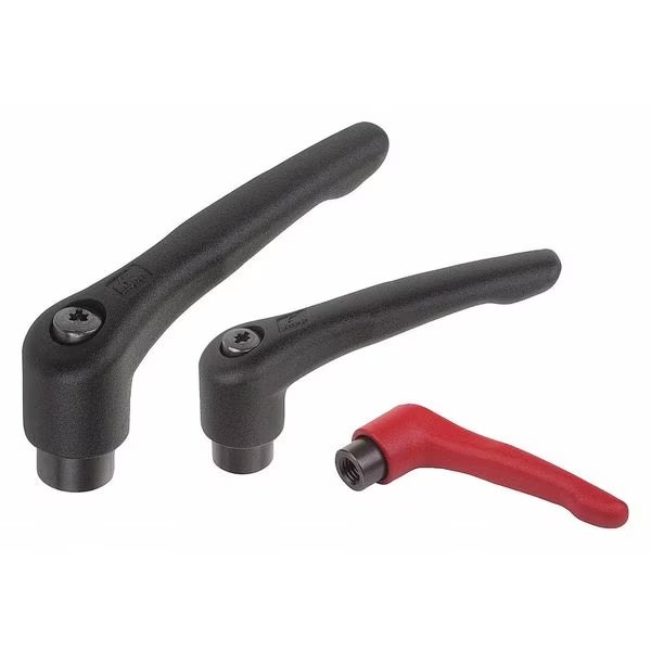 Adjustable Handle, Steel, Size: 3 5/16-18, Black Powder Coated, Comp: Black Oxidized, KIPP, Mfr# K0752.3A31