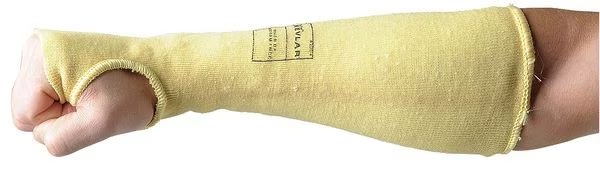 Cut-Resistant Sleeve, Cut Level A3, Kevlar, Sleeve with Thumbhole, 18 in L, Yellow, Large, CONDOR, Mfr# 2AG29