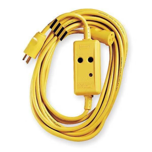 Line Crd GFCI, 25 ft., Ylw, 15A, Weathrproof
