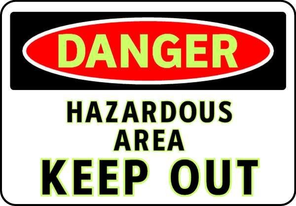 Danger Sign, 7 in H, 10 in W, Rectangle, English, 102442, BRADY, Mfr# 102442
