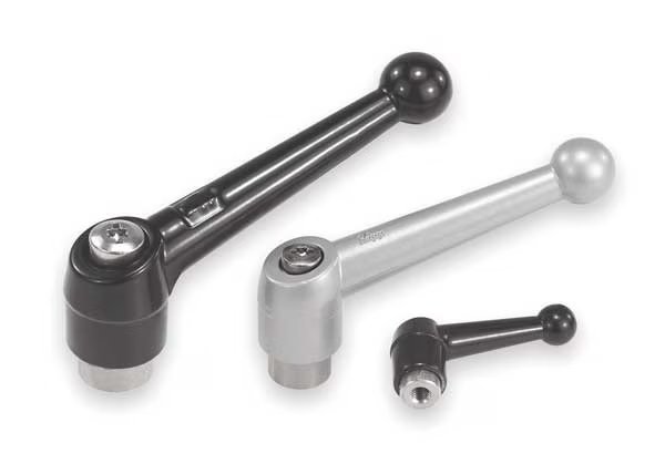 Adjustable Handle, Size: 2 1/4-20 Zinc, Black Satin, Comp: Stainless Steel, Kipp, Mfr#: K0117.2A21