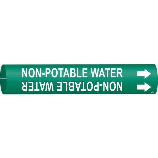 Pipe Marker, Non-Potable Water, Gn, 4to6 In, Brady, Mfr#: 4351-D