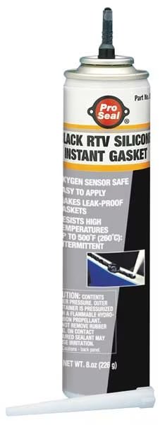 Oil-Resistant RTV Silicone Gasket Maker, 8 oz, Black, Temp Range -75 to 500 Degrees F, Pro Seal, Mfr#: 80049