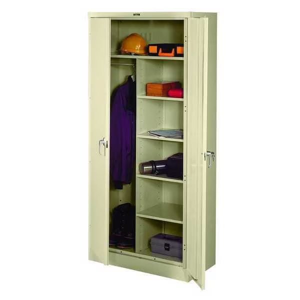 22 ga. ga. Carbon Steel Storage Cabinet, 36 in W, 78 in H, Stationary, Tennsco, Mfr#: 1872PY