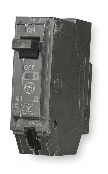 Miniature Circuit Breaker, 20 A, 120/240V AC, 1 Pole, Plug In Mounting Style, THHQL Series, GE, Mfr# THHQL1120