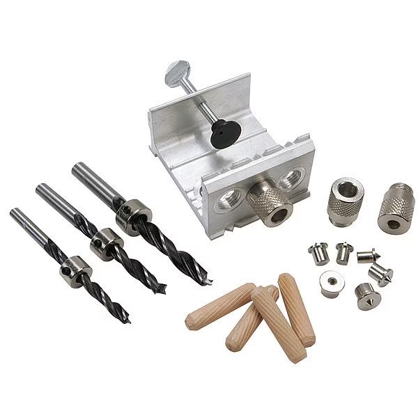 Dowel Kit, 1/4, 5/16, 3/8 Bit, Stops, Bushing, General Tools, Mfr#: 841