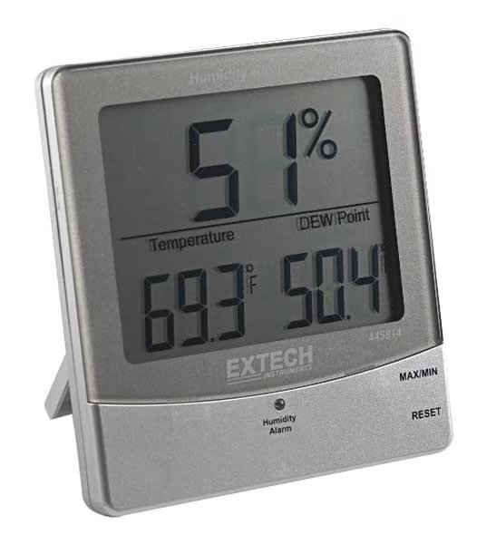 Indoor Digital Hygrometer, 14 to 140 F, Extech, Mfr#: 445814
