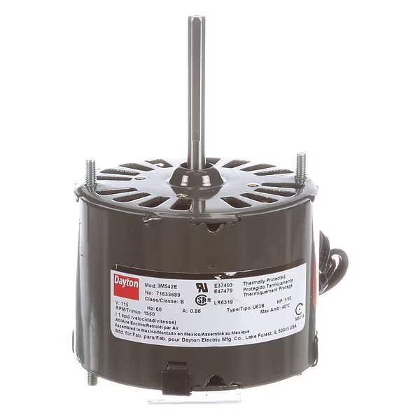 HVAC Motor, 1/50 HP, 1550 rpm, 115V, 3.3, DAYTON, Mfr# 71633689M