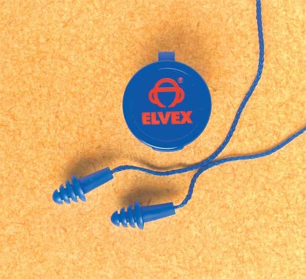 Reusable Corded Ear Plugs, Flanged Shape, 25 dB, 50 Pairs, Blue, DELTA PLUS, Mfr# EP-412