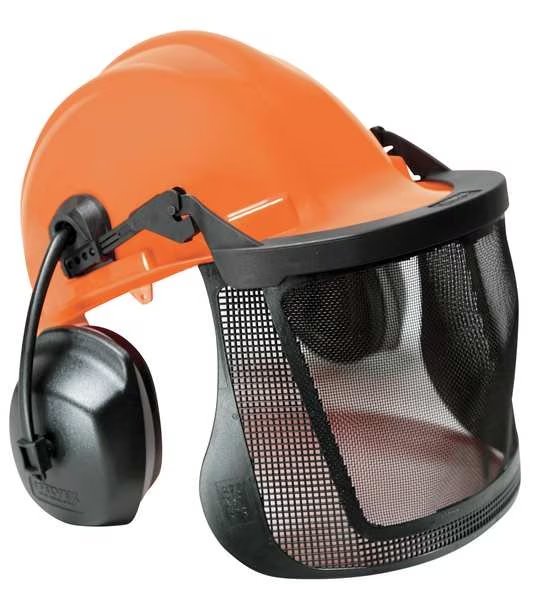 Front Brim Hard Hat, Type 1, Class E, Ratchet (6-Point), Orange (Cap)/Black (Muff), Delta Plus, Mfr#: CU-30R