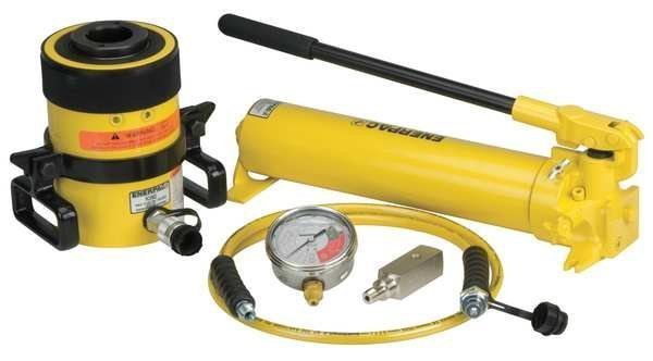 SCH603H, 60 Ton, 3 in Stroke, Hollow Hydraulic Cylinder and Hand Pump Set, Enerpac, Mfr#: SCH603H