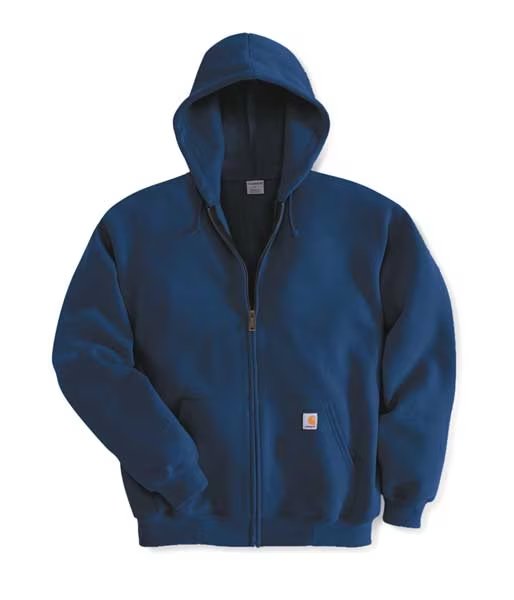 Hooded Sweatshirt, Navy, Cotton/PET, 2XL, Carhartt, Mfr#: K122-472 XXL REG