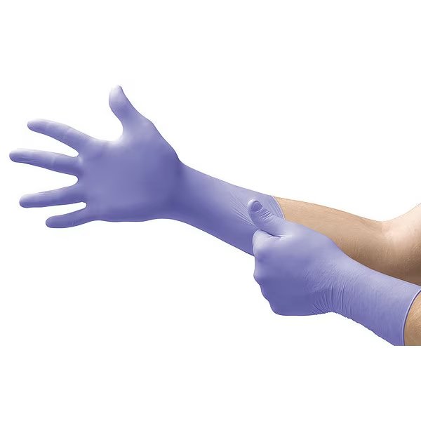 Exam Gloves with Advanced Barrier Protection, Nitrile, Powder Free, Violet Blue, 2XL, 50 PK, ANSELL, Mfr# SEC-375-XXL