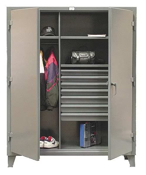 12 ga. Steel Storage Cabinet, 60 in W, 78 in H, Stationary, STRONG HOLD, Mfr# 56-W-243-7DB