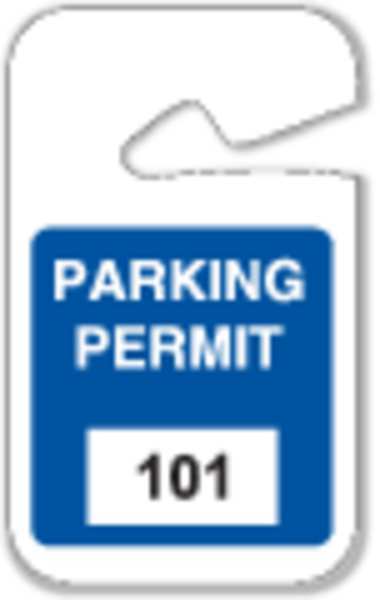 Parking Permits,101-200,Wht/Blu,PK100 , Mfr#: 96262, BRADY