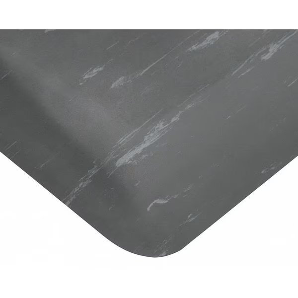 Antifatigue Mat, Charcoal, 5 ft. L x 3 ft. W, Marble Surface Pattern, 7/8