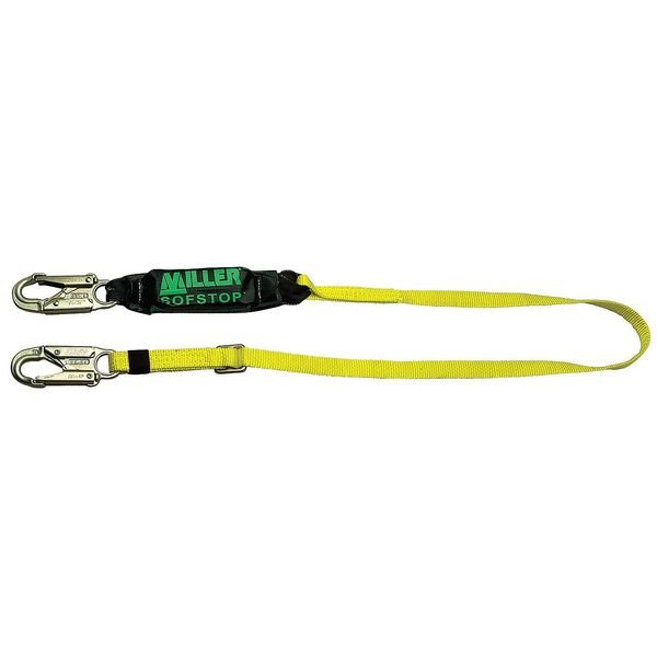Shock Absorbing Lanyard, 6 ft., 310 lb. Weight Capacity, Yellow, HONEYWELL MILLER, Mfr# 910WLS-Z7/6FTYL
