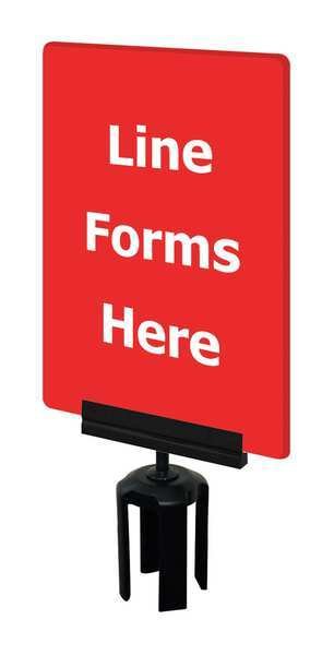 Acrylic Sign, Red, Line Forms Here, Tensabarrier, Mfr#: S17-P-21-7X11-V-HDSB-1701-33