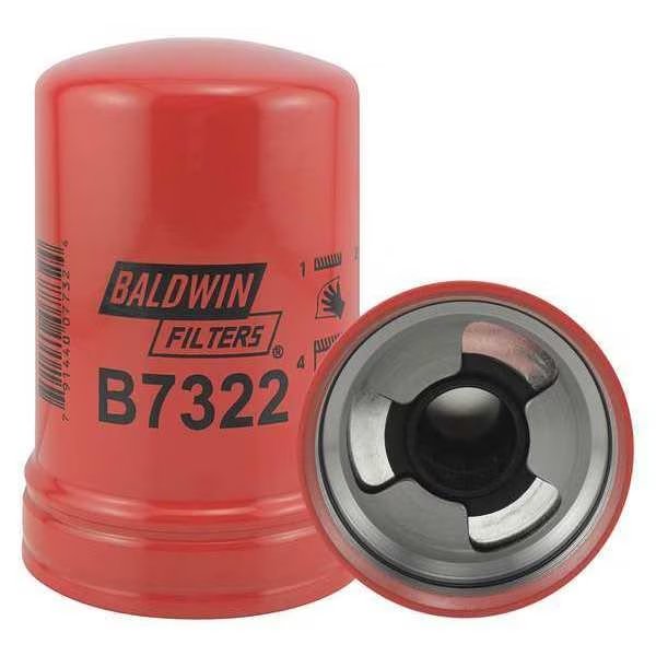 Oil Filter, Spin-On, M92 x 2.5 mm Thread Size, 5 15/16 in L, Baldwin Filters, Mfr#: B7322