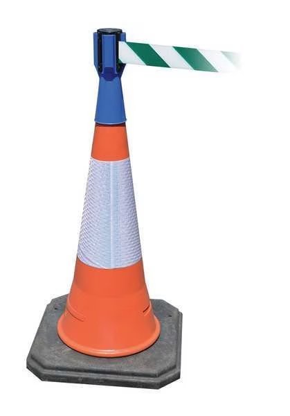 Tensacone Topper, Blue, Belt Green/White, TENSABARRIER, Mfr# TC114-23-MAX-NO-D2X-C