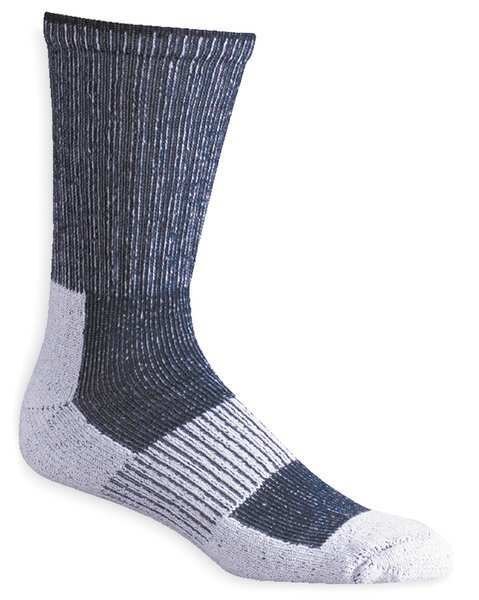 Hiking, Socks, Crew, Mens, M, White/Navy, PR, TALON TRAX, Mfr# 3ZFF2