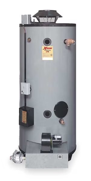 Natural Gas Commercial Gas Water Heater, 90 gal., 120V AC, Rheem-Ruud, Mfr#: GX90-550A