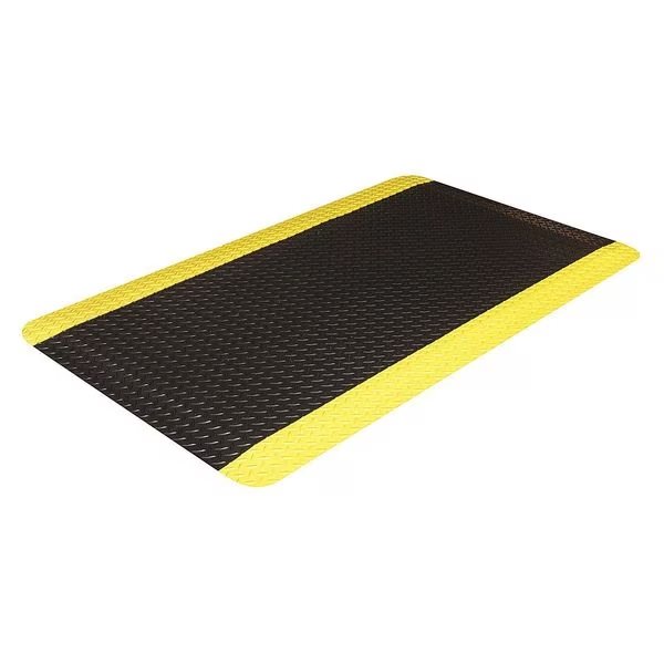 Black with Yellow Border Static Dissipative Runner 9/16 in Thick, CROWN MATTING TECHNOLOGIES, Mfr# CDR0024YB-75