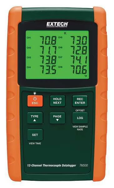 Thermocouple Datalogger, NIST Certificate, Extech, Mfr#: TM500-NIST