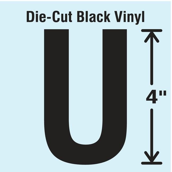 Die Cut Letter Label, U, 10 Cards, PK10, STRANCO, Mfr# DBV-4-U-10
