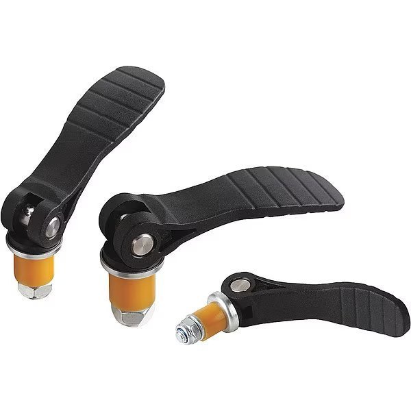 Cam Lever, Elastomer Expansion, Sz. 2, Dia. 18 mm, Handle 99, 9 mm, Polyamide Black, Stainless Steel, Kipp, Mfr#: K0118.221118X20