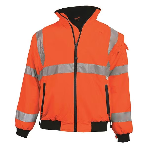 High-visibility Orange Waterproof Jacket size, VEA, Mfr# VEA-421-ST-OR-SM
