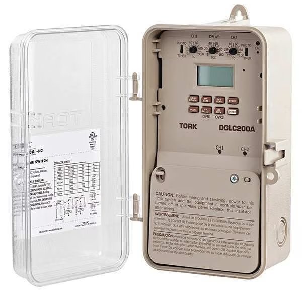 Electronic Timer, 7 Days, SPDT, TORK, Mfr# DGLC200A-NC