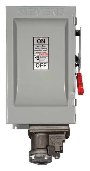 Nonfusible Safety Switch, Heavy Duty, 600V AC, 3PST, 60 A, NEMA 12, Siemens, Mfr#: HNF362JCH