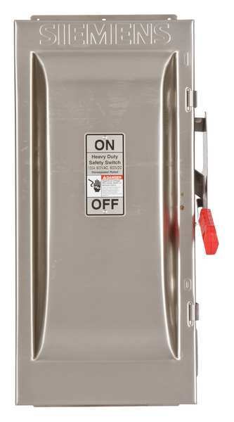 Nonfusible Safety Switch, Heavy Duty, 600V AC, 3PST, 100 A, NEMA 4, SIEMENS, Mfr# HNF363SS