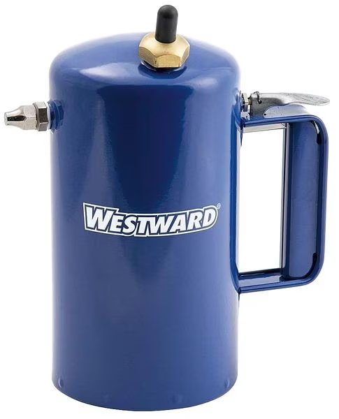 Sprayer, Reusable, 32 oz Capacity, 4 in Dia, 7 7/8 in H, Steel with Blue Enamel