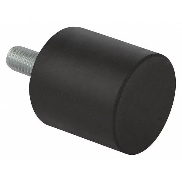 Rubber Buffer, Natural Rubber Shore 55A, 508 N Max, M8, cylindrical, external threads one end, KIPP, Mfr# K0571.03003055