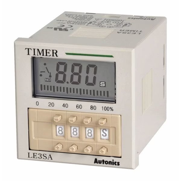 Time Dlay Rlay, 24 to 240VAC/24 to 240VDC, Autonics, Mfr#: LE3SA