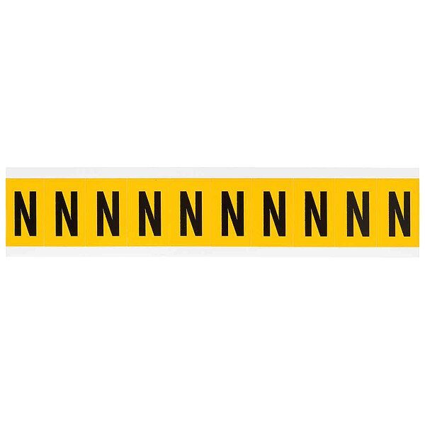 Letter Label, N, 1-1/2in.Hx7/8in.W, Vinyl, BRADY, Mfr# 1530-N