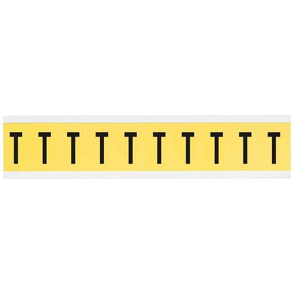 Letter Label, T, 1-1/2in.Hx7/8in.W, BRADY, Mfr# 3430-T