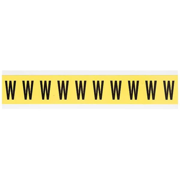 Letter Label, W, 1-1/2in.Hx7/8in.W, Vinyl, BRADY, Mfr# 3430-W